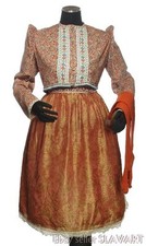ANTIQUE Czech folk costume Chodsko vintage ethnic dress red jacket orange socks