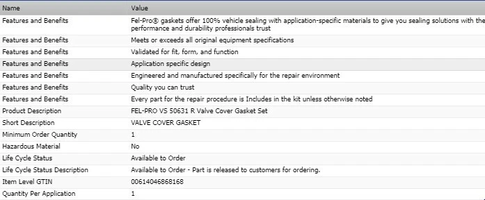 Novo conjunto de junta de tampa de válvula Fel-Pro para 2003-2005 BMW Z4 L6-3.0L - Imagem 2 de 4