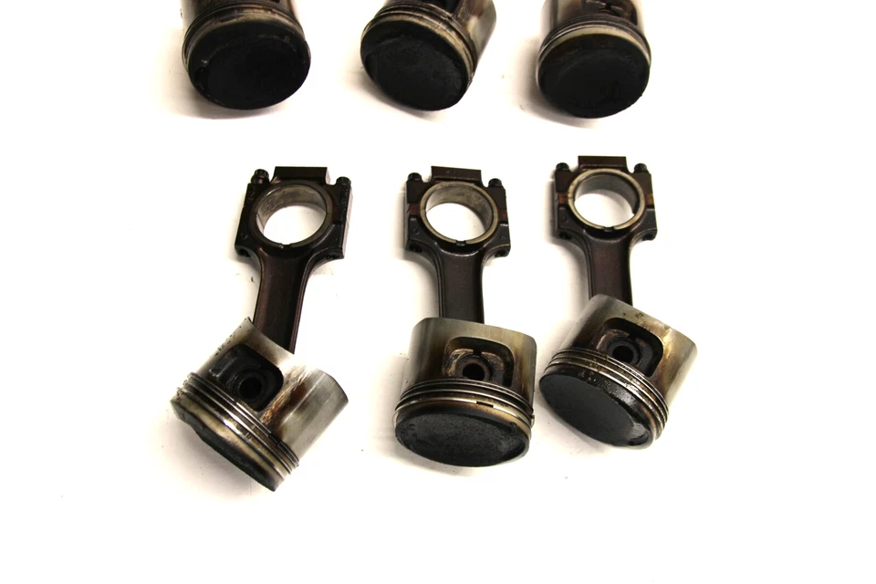 JUEGO DE 6 PISTONES Y VARILLAS DE MOTOR BMW OEM E30 E34 M20B25 EMPAREJADOS M20 325I 525I Foto 3 de 4