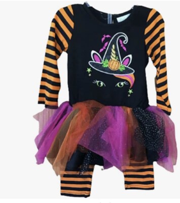 EMILY ROSE Girls' Cat Applique Tutu Halloween Set  (Toddler 18m)