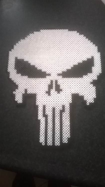 Punisher marvel perler art hama necklace rave kandi edm edc plur bead