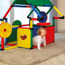 QUADRO Basic Klettergerüst Spielhaus mit Rä...