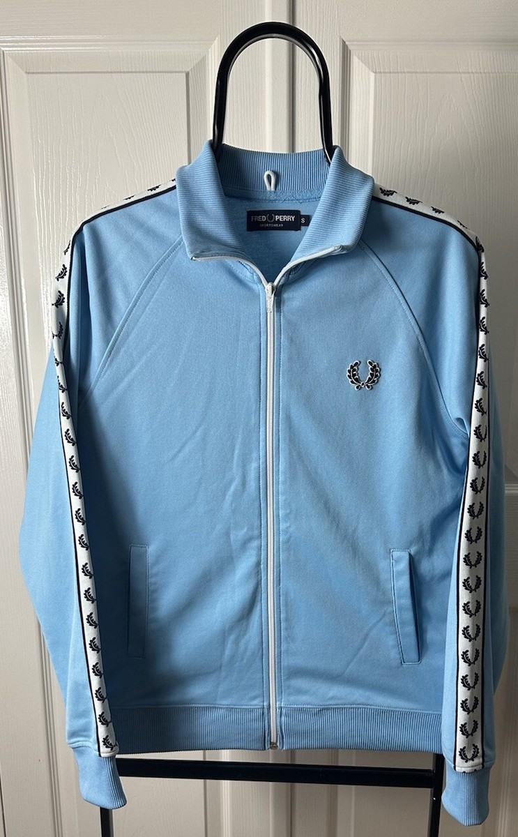 Vintage Fred Perry Track Jacket Mens Size Sm Track Top Baby Blue 