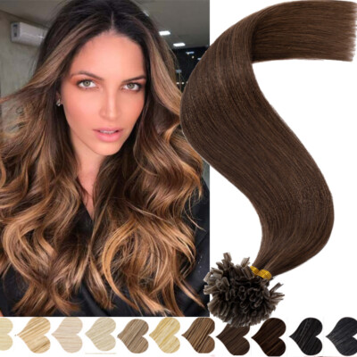 100g Russian 100 Remi Human Hair Extensions Nail U Tip Keratin Pre Bonded Blonde