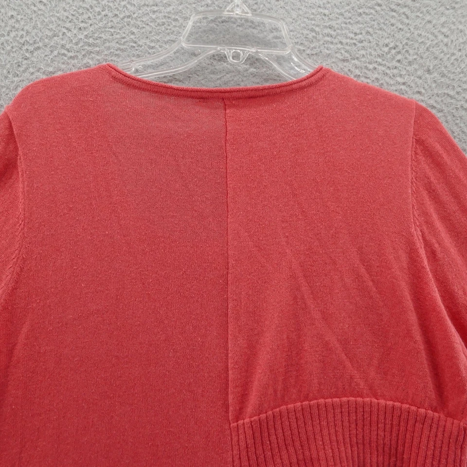 Cárdigan Suéter Stella Carakasi Asimétrico Grande Rojo Coral Mujer Cáñamo Largo Foto 4 de 4