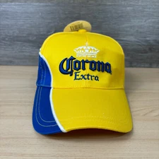 Corona Hat Cap Strap Back Yellow Beer Embroidered Logo One Size Adjustable NWT