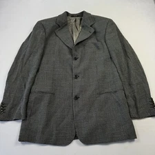 Hugo Boss Men’s Sport Coat Blazer Suit Jacket 40L Gray Wool Made In Italy