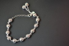 Damen - Armband - Kugel -  Kugelarmband - versilbert