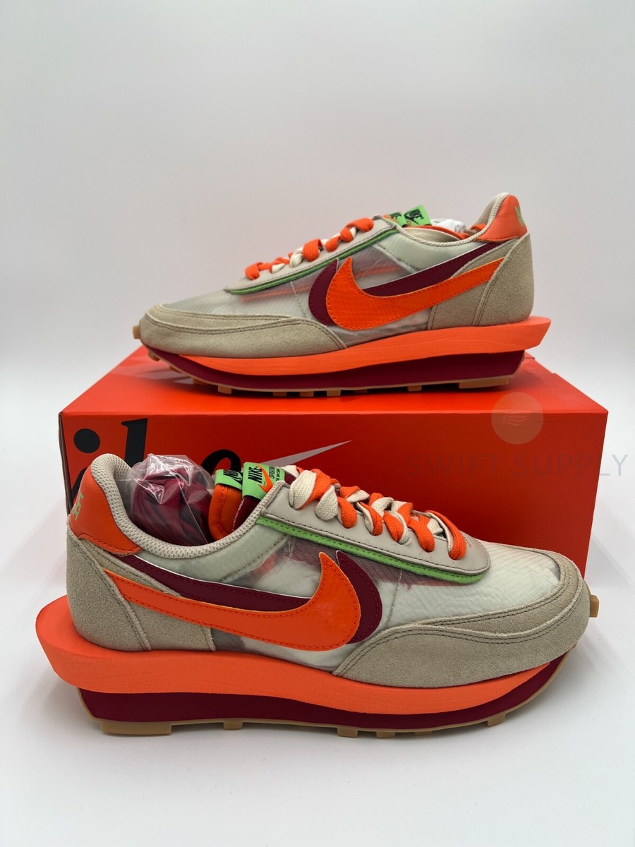 Size 9 - Nike sacai x Clot x LDWaffle Net Orange Blaze for