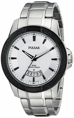 #ad Pulsar Men#x27;s PS9275 On The Go Analog Display Japanese Quartz Silver Watch $55.99