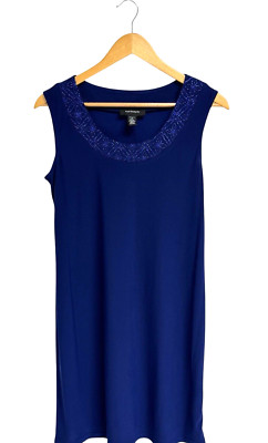 R&M Richard women's formal evening shift dress royal blue size S