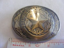 Cowboy Cowgirl Childs Western Belt Buckle State of Texas Bronze