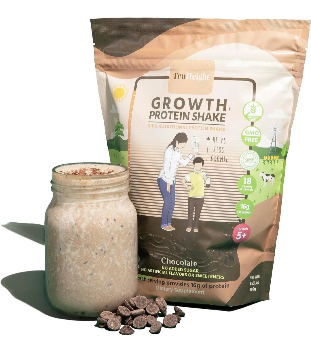 Growth Protein Truheight Shake ab 5 (Schokolade) -