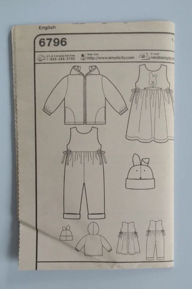 VINTAGE SIMPLICITY #6796 BOYS OR GIRLS SIZES 1/2-4 JACKET DRESS PANTS PATTERN - Image 3 of 4