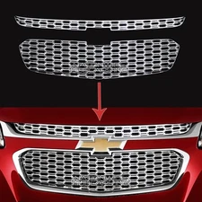 fits 2014 2015 Chevy Malibu CHROME Snap On Grille Overlays Front Covers Inserts
