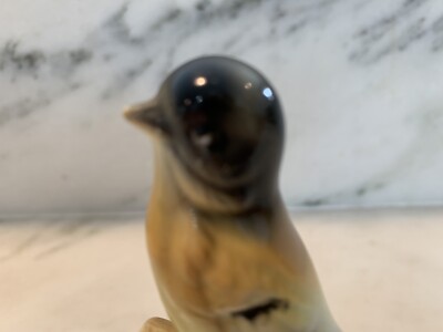 Vintage Goldfinch Yellow Bird Ceramic Figurine Made In Japan 4
