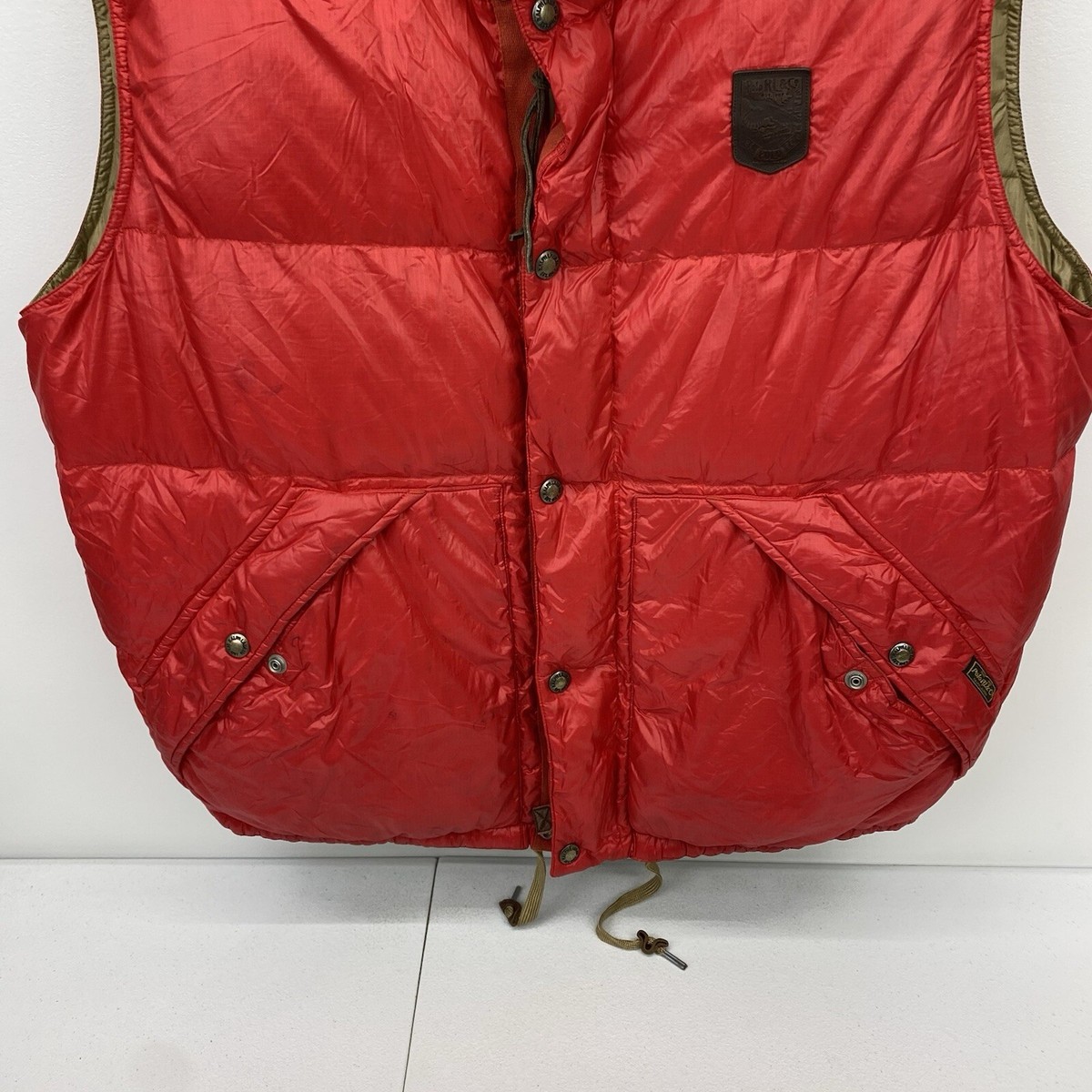 【別注】POLO RALPH LAUREN / Vest Vintage Polo Ralph Lauren Vest Men 2XL Bubble Down Red Snap