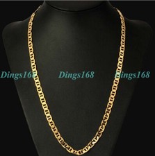 Ladies Real 18K Gold Filled 3mm 20" Flat Mariner Link Anchor Chain Necklace P081