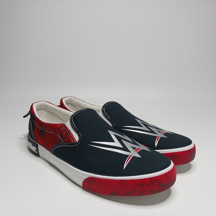 X-MAS SALE SEND OFFER! WWE Men\'s Slip-on Sneakers ? GROUND UP M LIC CANVAS WWE WWE Slip on Canvas Shoes Mens Size 8.5 NWT Ground Up Black  main image 4
