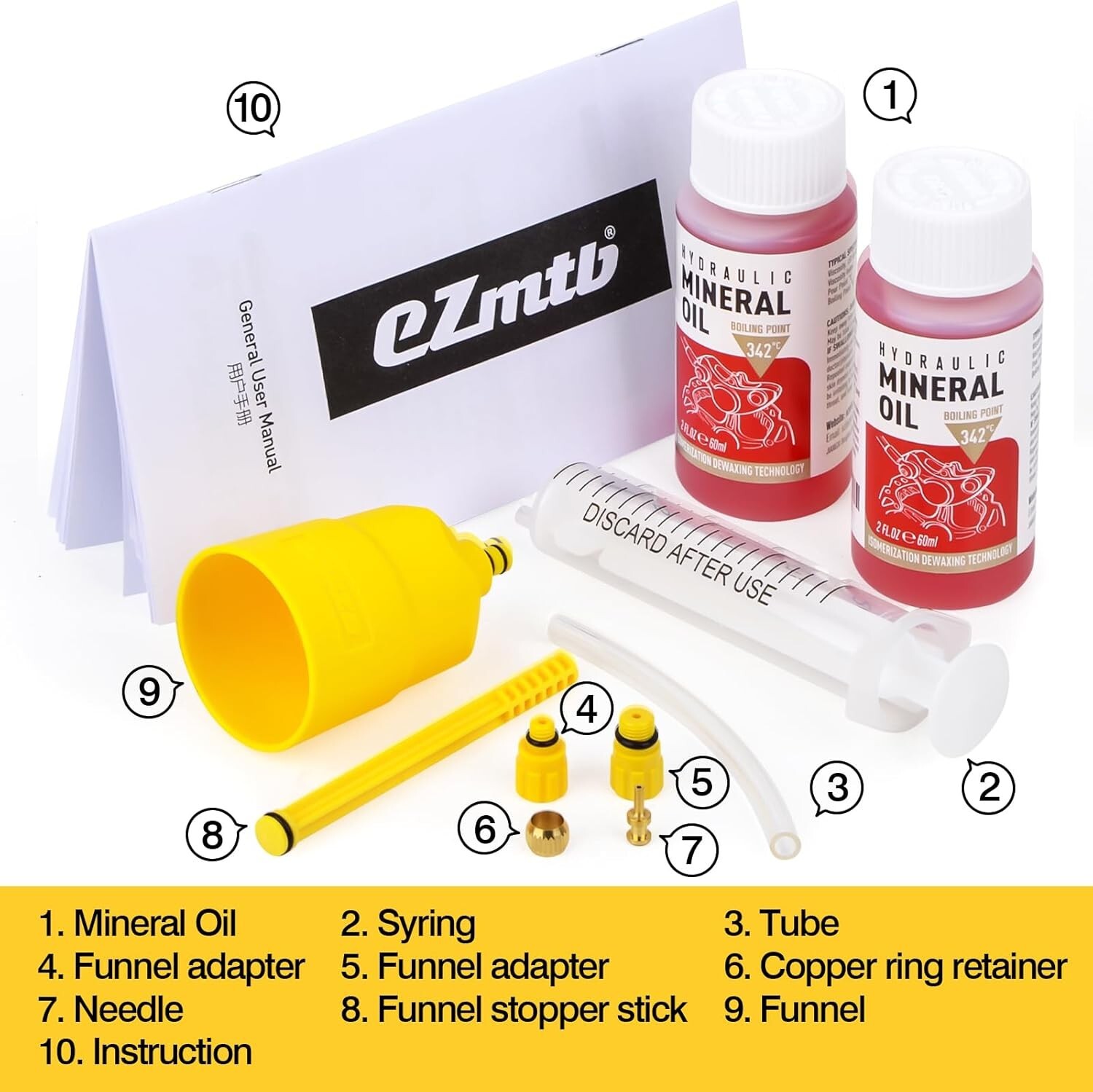 Brake Bleed Kit for Shimano Hydraulic Brakes, Brake Fluid Mineral Oil 120ml