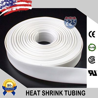 100 FT. 100' Feet WHITE 1/2'' 13mm Polyolefin 2:1 Heat Shrink Tubing Tube Cable