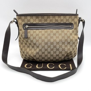 Auth Gucci GG Canvas Beige Brown 388930 Shoulder Crossbody Bag W/Bag NS101384