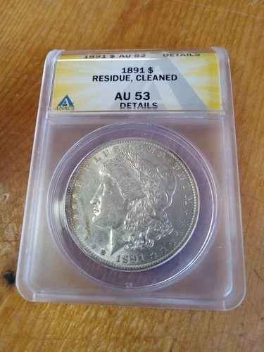 1891 Morgan Silver Dollar, AU53, Free Shipping