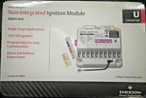 BRAND NEW 50E47-843 - WHITE ROGERS EMERSON Non-Integrated Ignition Module White