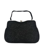 Vintage MAGID Hand Beaded Made In Japan Evening Bag; Flower Pattern Y6