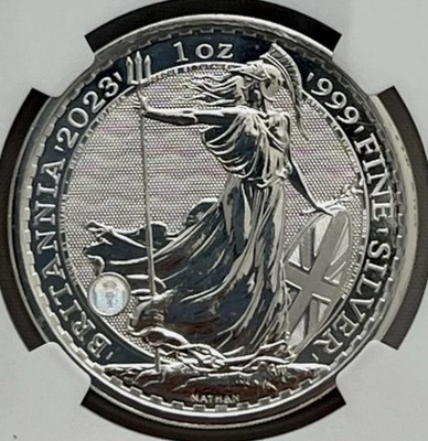 2023 FIRST Silver Britannia w/ King Charles III NGC MS69 First