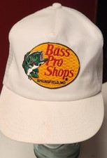 Bass Pro Shops Patch Mesh Trucker Hat Cap USA MADE Vintage White Springfield, MO