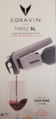 Coravin Timeless Three SL Wine Preservation System w/Argon Capsule-SEALED ~ GREY