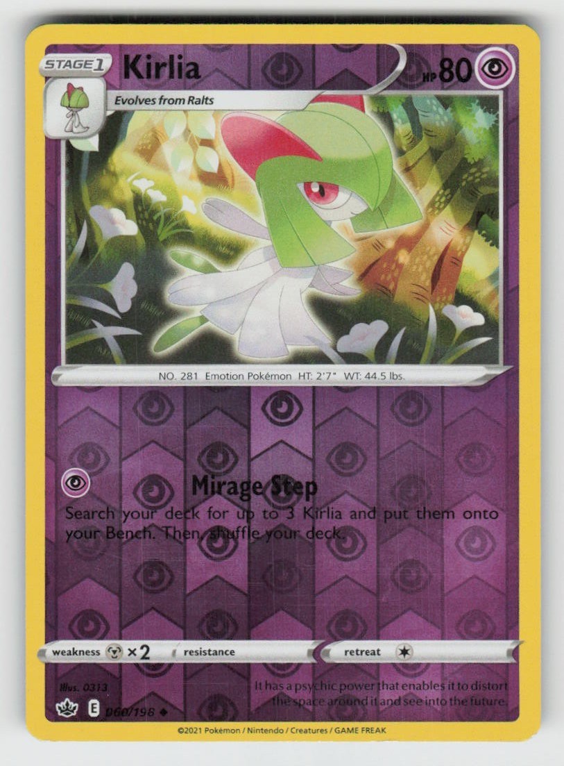 Reverse Holo Kirlia 060/198 Uncommon Chilling Reign Near Mint