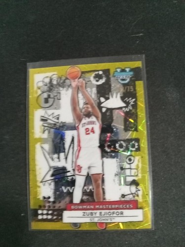 ZUBY EJIOFOR 2025-26 BOWMAN BEST U MASTERPIECES YELLOW LAZER /75 NRMT+ ATLANTA - Picture 1 of 2