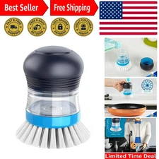 Navy Soap Dispensing Palm Brush for Effortless Kitchen Cleaning - Pack of 1