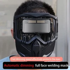 Automatic Darkening Full Face Welding Mask Helmet - Adjustable, Heat Resistant 