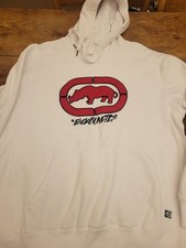 Ecko Unltd White Hoodie Clean Rhino Thick Size XL Y2K