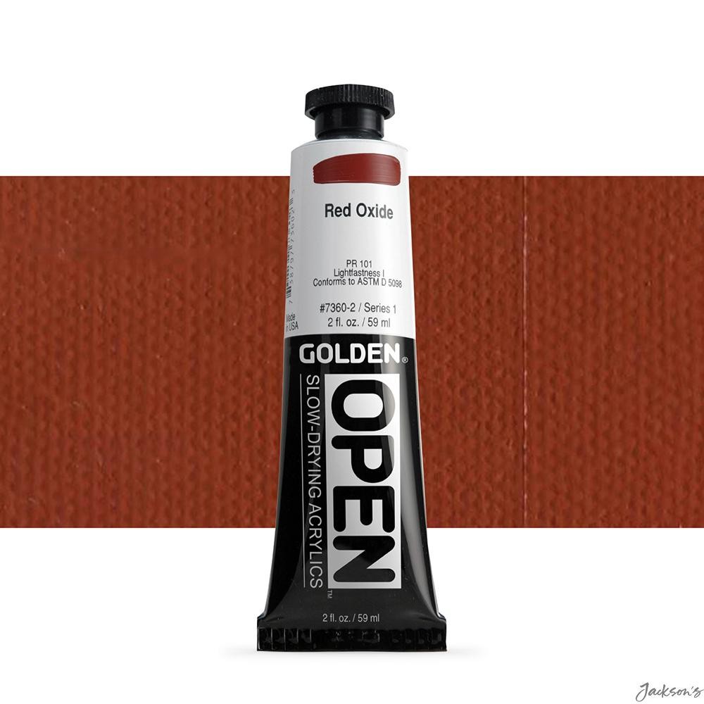 Golden Open Acrylic Paint Slow Drying 59ml Tube Red Oxide For Artists