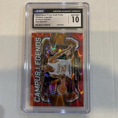 2024 Panini Prizm DP Campus Legends Kevin Durant #3 Red Seismic /225 CGC 10