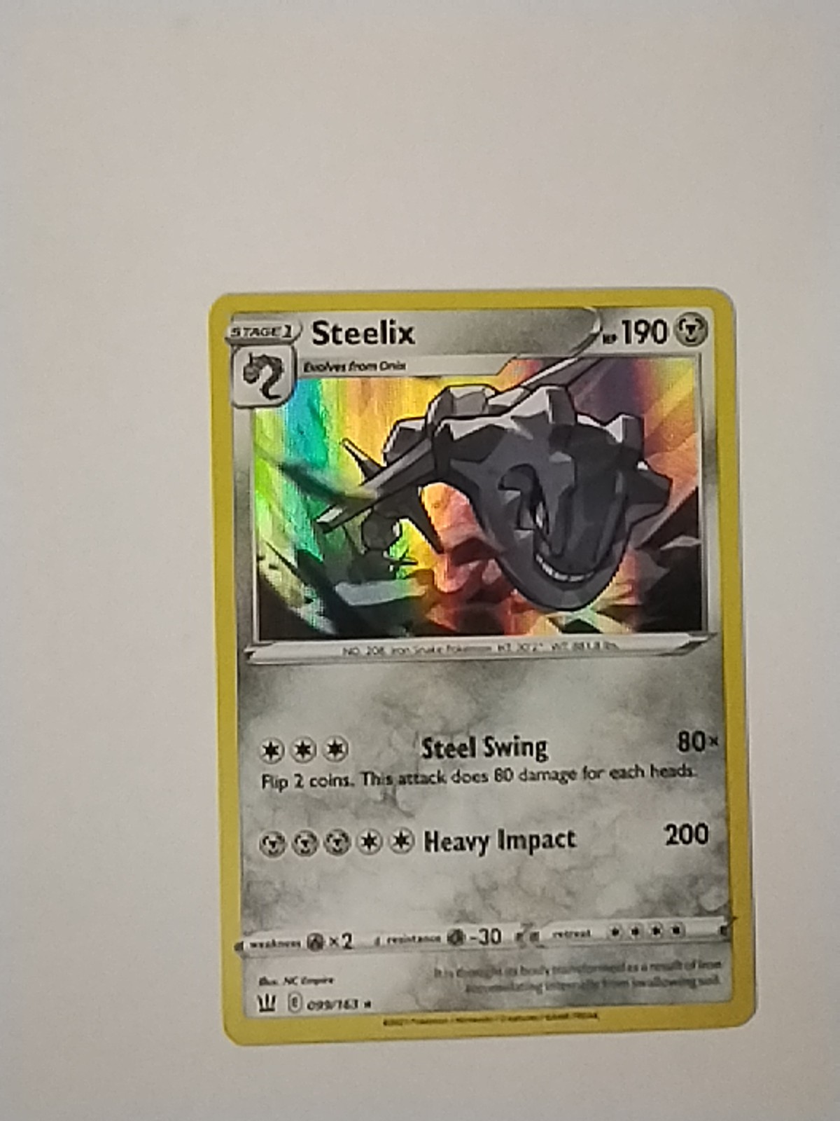 Steelix 139/236 Holo Rare S&M Cosmic Eclipse Pokemon Card MINT