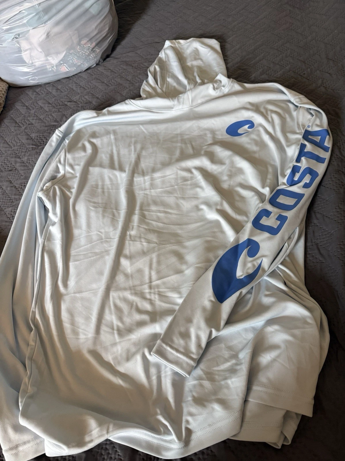 Costa UPF 50+ Hooded Fishing Shirt Arctic Blue XL Performance Hoodie