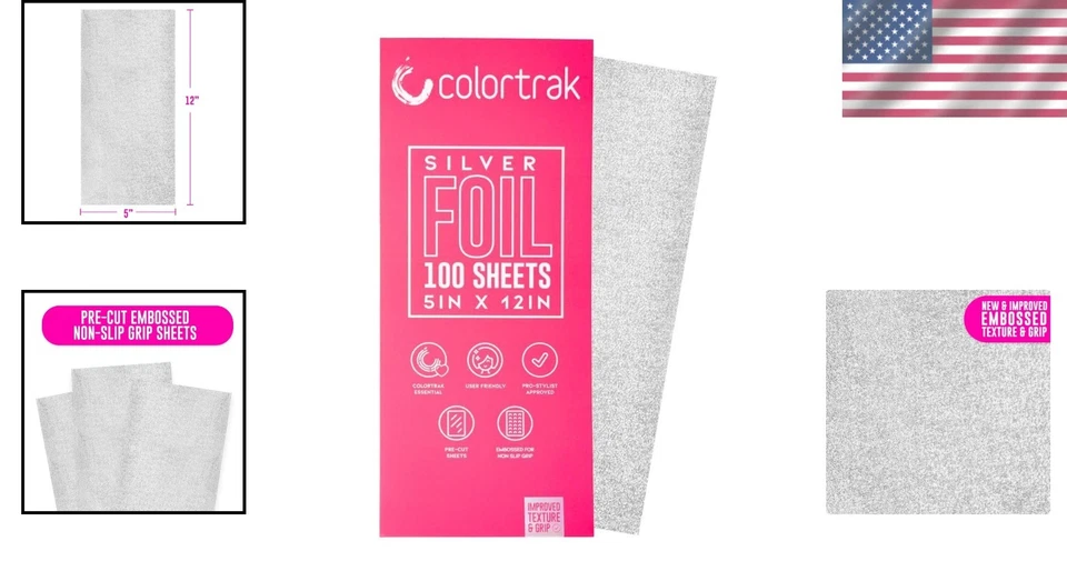 Extra Long 5 x 16 Inch Hair Coloring Foil Sheets - 200 Silver Pre-Cut Sheets - Image 2 of 4