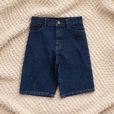 Ecko Unltd Shorts Boys 10 Black Denim Bermuda Flat Front Rhino Logo Casual