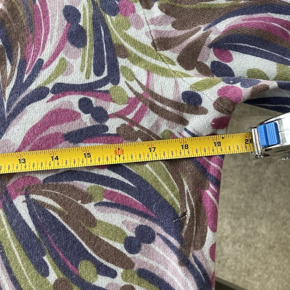 Suéter Floral De Colección Y2k Daniel Bishop 100% Cachemira Pastel Talla M Cuello en V Lujo Foto 4 de 4