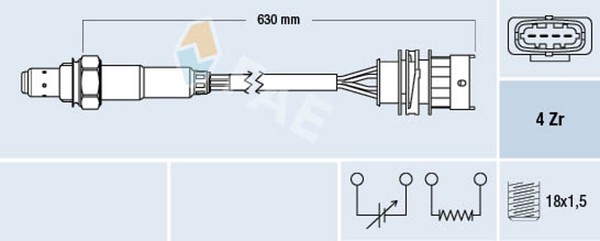 FAE Lambdasonde Sensor Abgassteuerung 77156 FüR Corsa Opel CC Astra Caravan T98-image