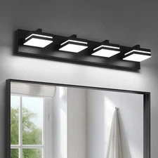 Bathroom Vanity Light (4-Light, 26.77-Inch) Black Bathroom Light Fixtures Over