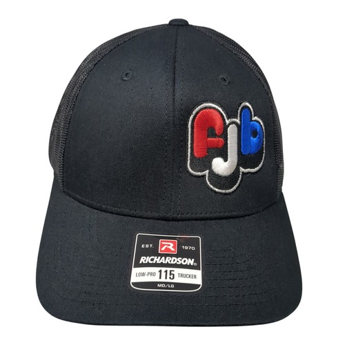 FJB Snapback Mesh Back Trucker Hat Black Large Mesh Back Embroidered