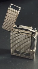 Luxury S.T. Dupont Ligne 1 silver-plated guilloché lighter – collectible –