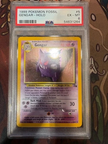 PSA 6 Gengar 5/62 Fossil Holo