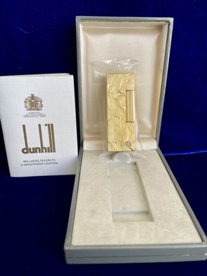 Dunhill Lighter Vintage Gold Bark Rollagas New NOS Sealed Condition Full Set